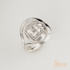 Sterling Silver Churn Dash Quilt Block Ring Sterling Silver Churn Dash Quilt Block Ring